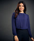 Front Pintuck Chiffon  Blue Top